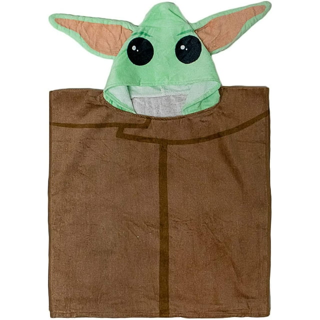 Baby Yoda Poncho Kids Hooded Beach Towel 23.6"×47.2"