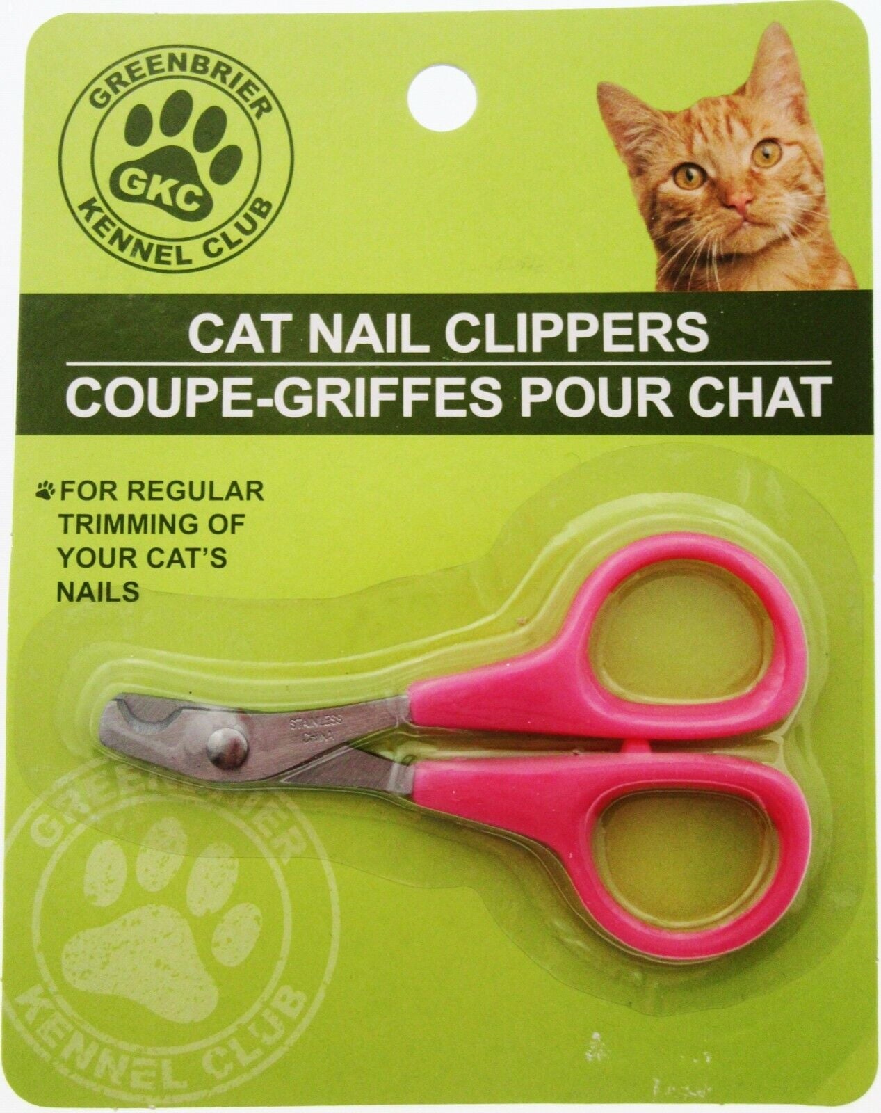Cat Nail Clippers by Greenbrier Kennel Club ~ Pet Claw Care - Pink(2pk)