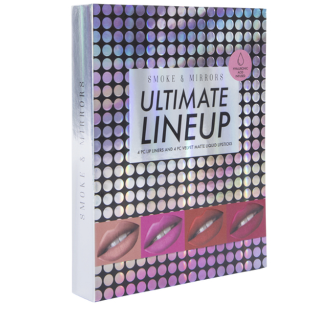 Smoke & Mirror Ultimate Lineup 4 pc Lip Liner and 4 pc Velvet Matte Liquid Lip Stick