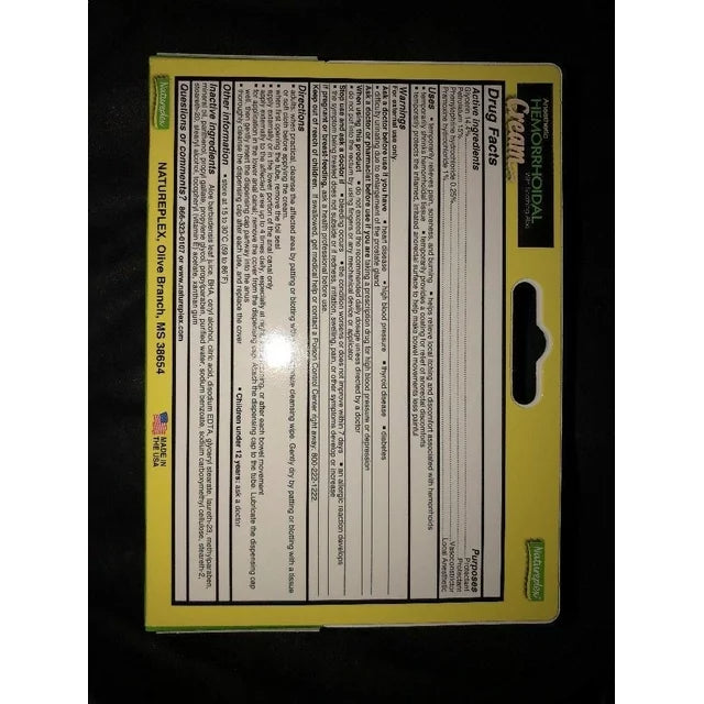 Natureplex Hemorrhoid Hemorrhoidal Cream Soothing Aloe Strength Relief (2pk)