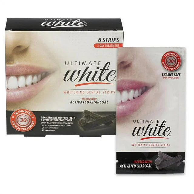 Ultimate Activated Charcoal Teeth Whitening Strips Dental Whitener White White Strip 6 Pc (2 boxes)