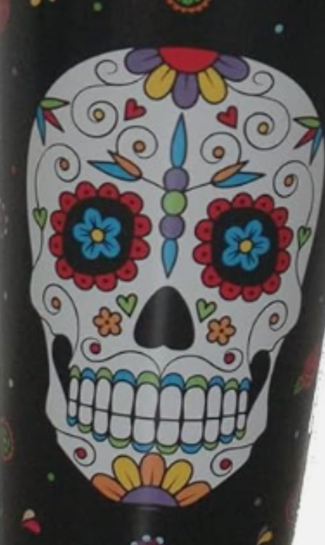 Day of the Dead Travel Cups Sugar Skull Older Design 16 oz Tumblers (2pk)