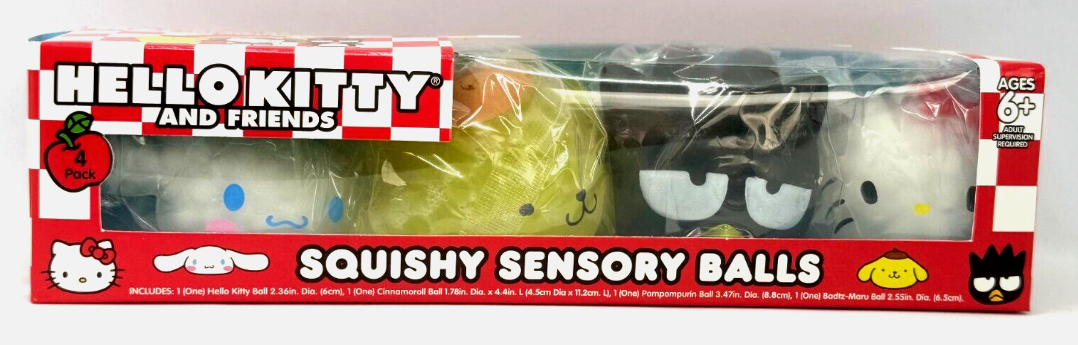 Hello Kitty & Friends Sensory Squishy Stress Balls 4 Pack Badtz-Maru Cinnamoroll