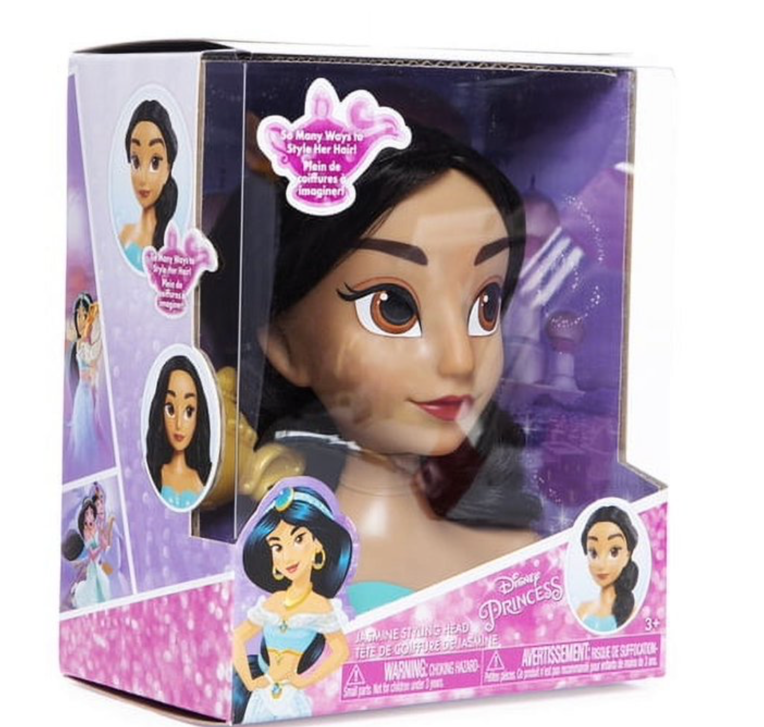 Jasmine Styling Head - Authentic Disney Princess Design - Perfect for Hair Play, Styling, and Creative Expression for Budding Hairstylists