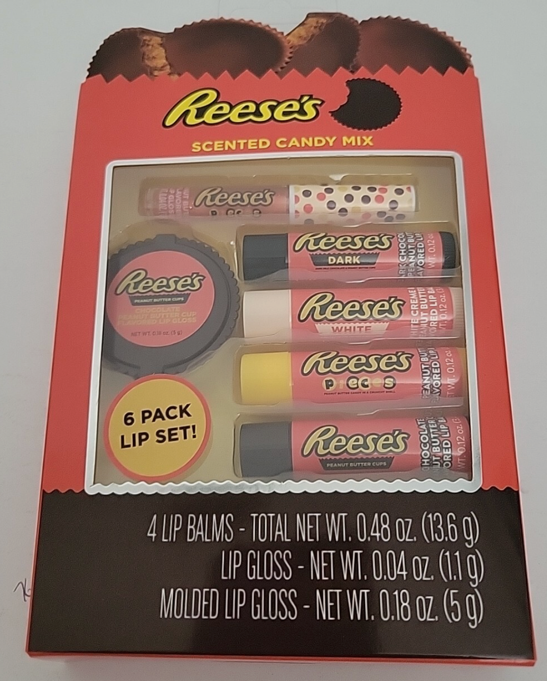 Reese's candy mix 6-pack lip balm & gloss set
