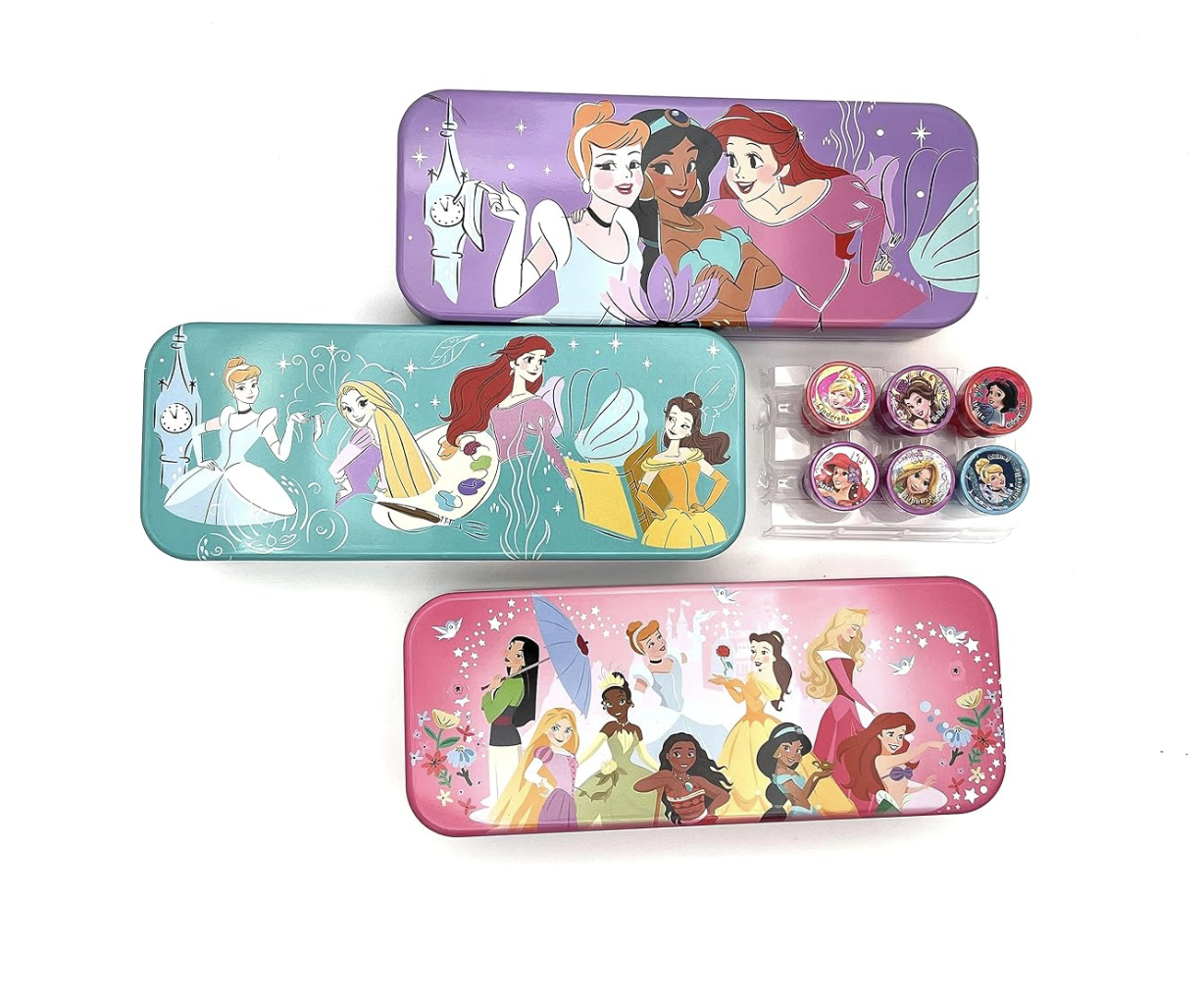 Disney Princess Tin Can Pencil Box Purple Color (2pk)
