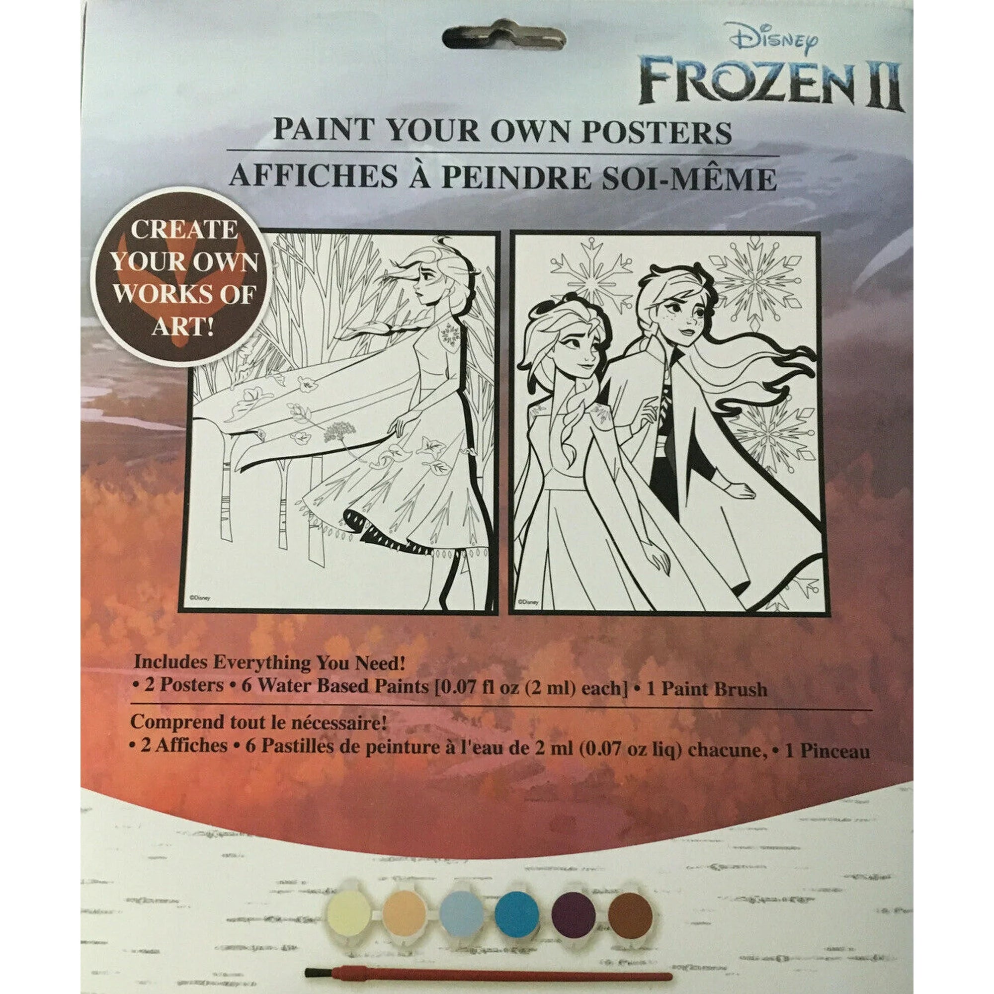 Disney Frozen 2 Paint Your Own Posters Paint Art Set - Includes 2 Posters, Paint & Brush