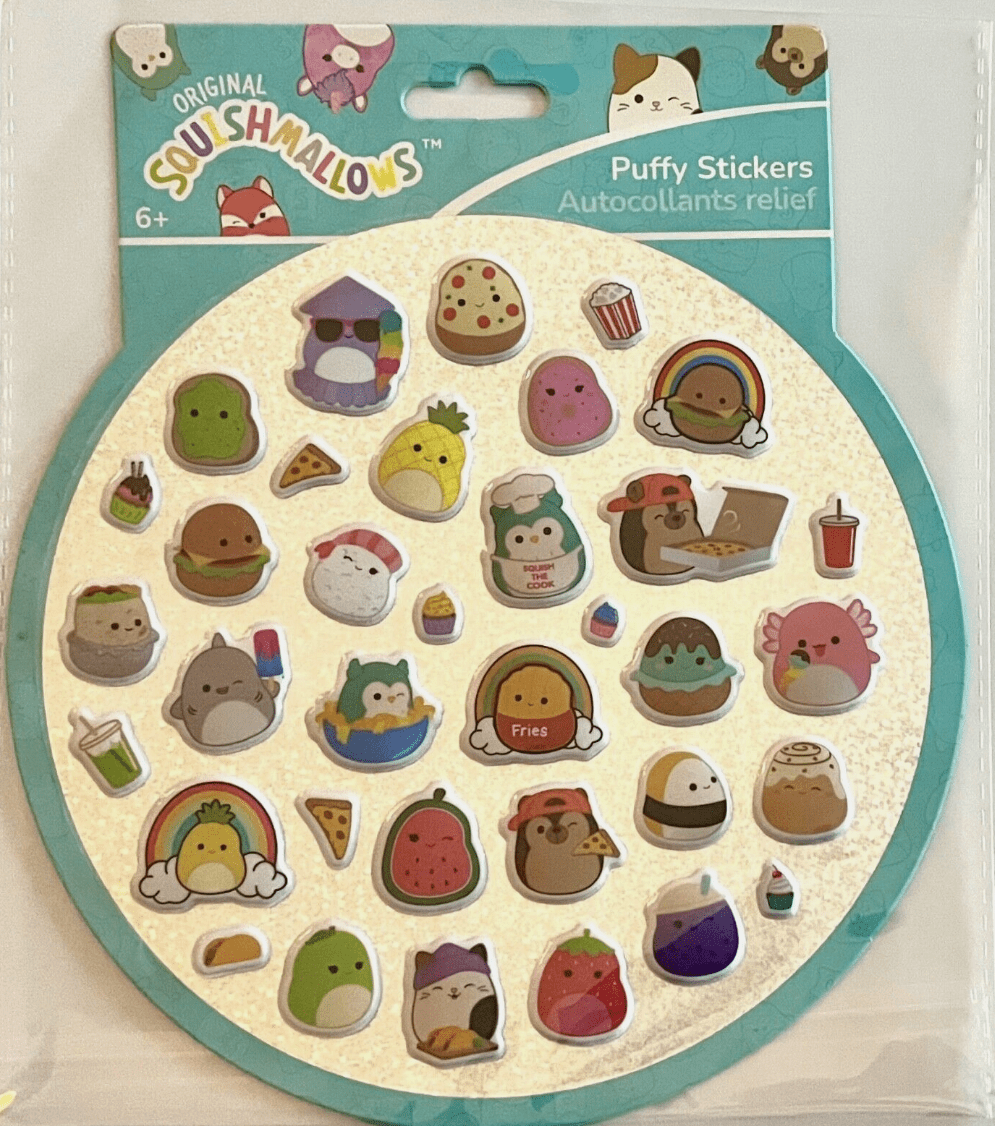 Squishmallows Puffy Stickers Autocollants Relief 508515 (2pk)