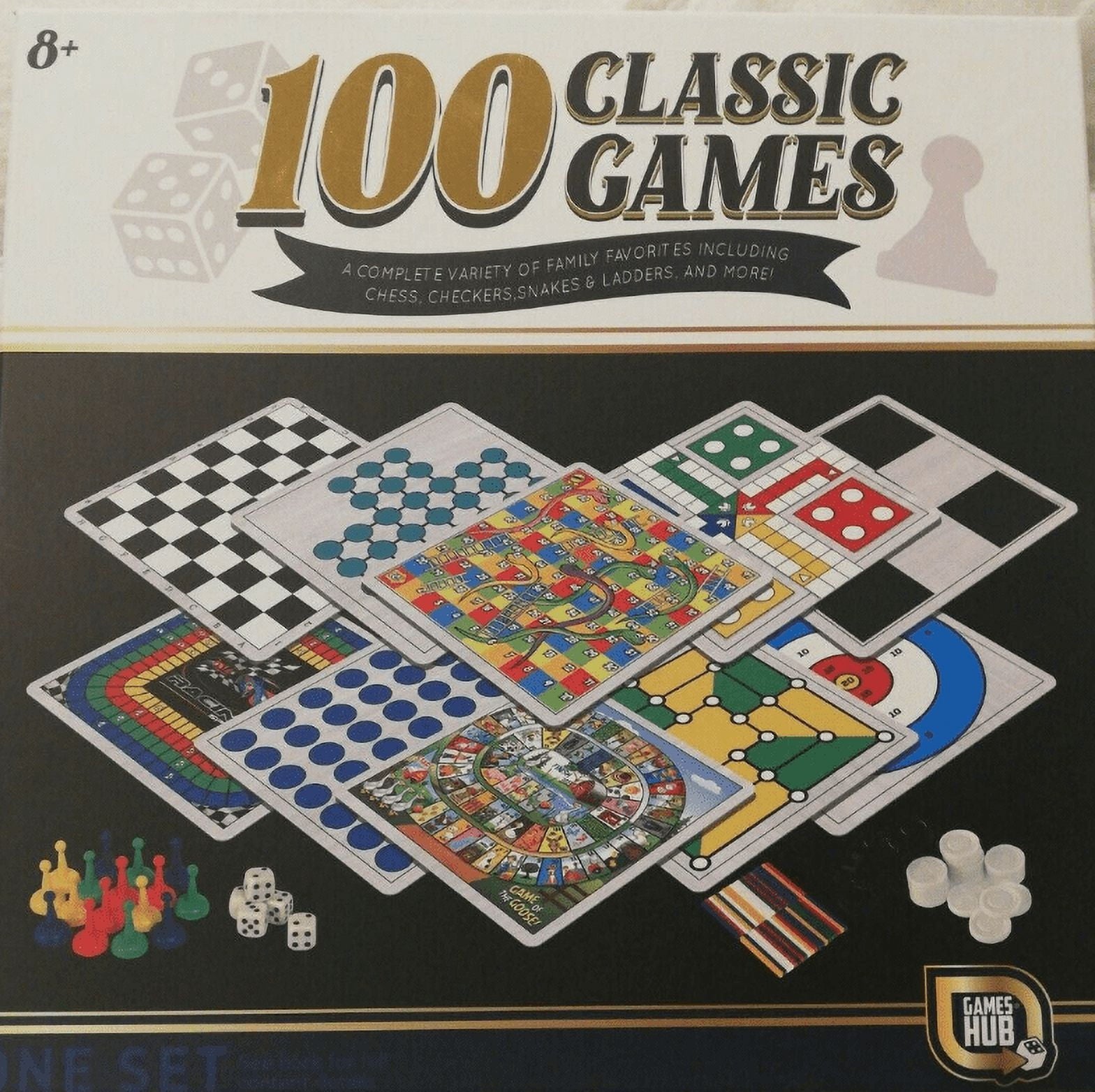 Games Hub Board Game 100 Classic Games. Chess, Checkers, Snakes, ladders and more...