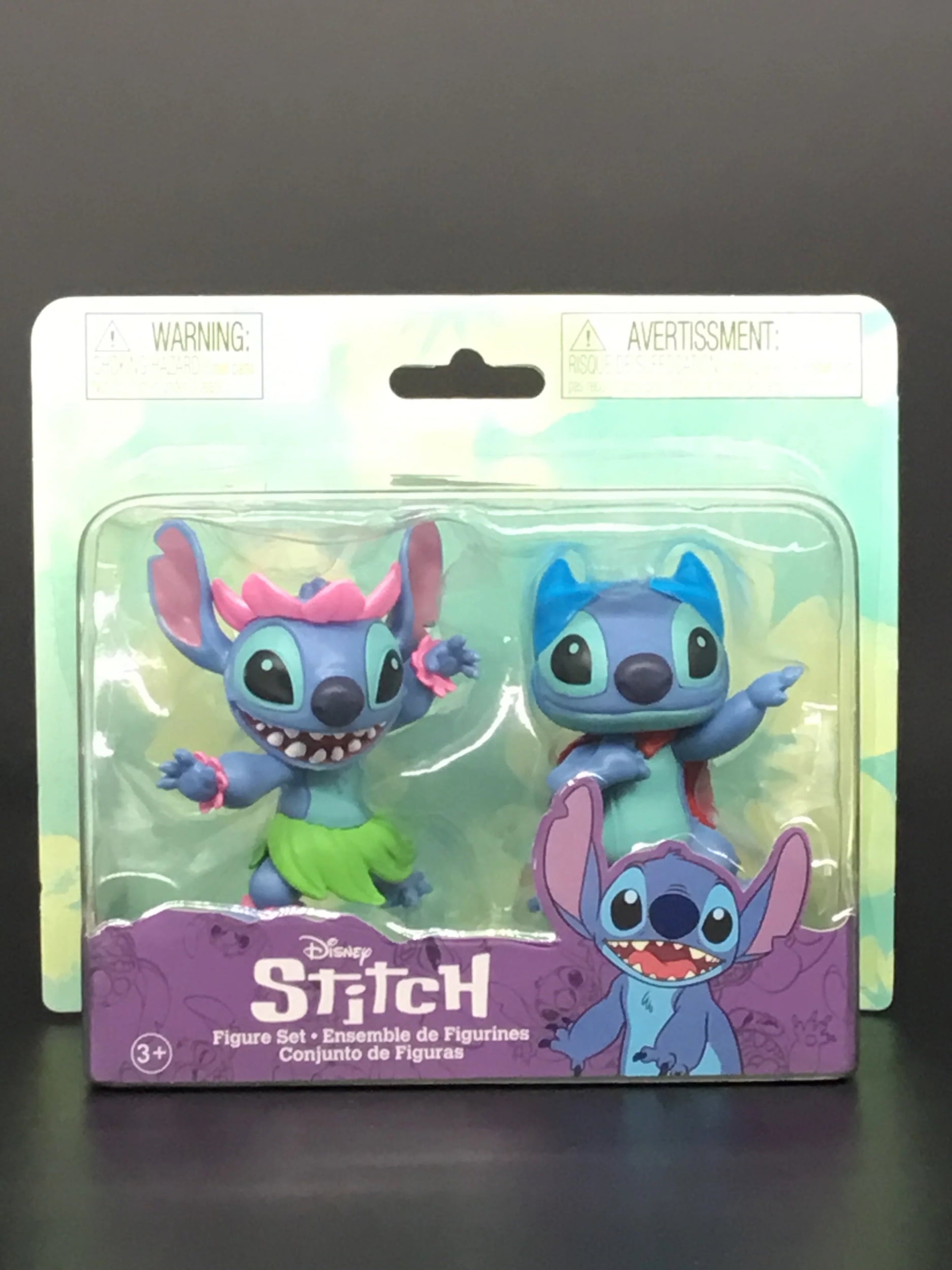 Disney Lilo Stitch 2 Figure Set - Superhero Stitch and Hula Stitch (Pink Version)