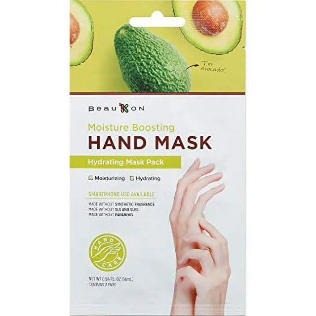 BeauKON Moisture Boosting Hand Mask, Moisturizing & Hydrating, Made Without Synthetic Fragrance, SLS, Sles, Parabens (2PK)
