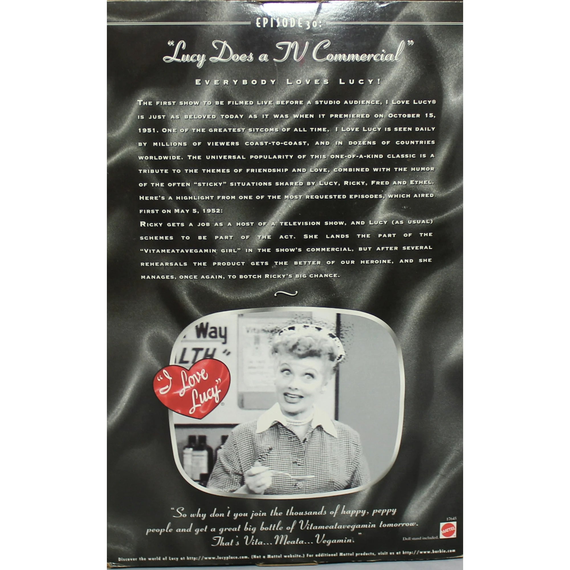 I Love Lucy Doll Lucy Does a TV Commercial Collector Edition 1997 Mattel