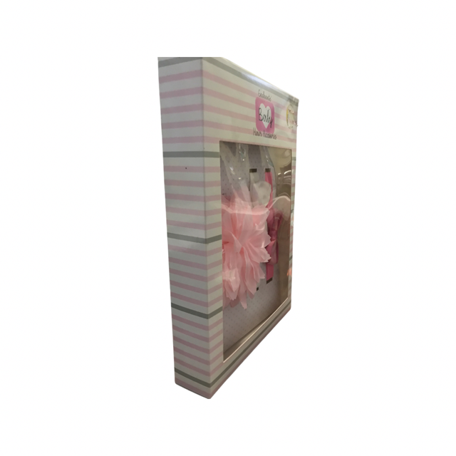 Enchante' Baby Hair Accessories 3-Piece Headbands 1 Pink Flower & 2 Bows (2pk)