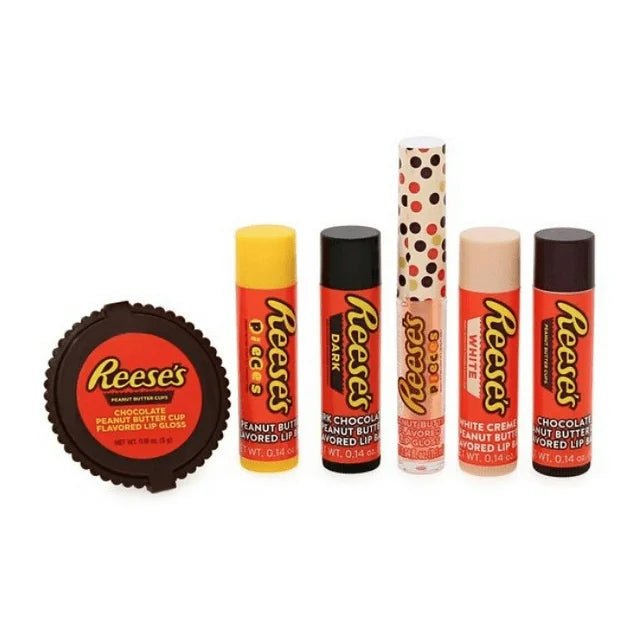Reese's candy mix 6-pack lip balm & gloss set