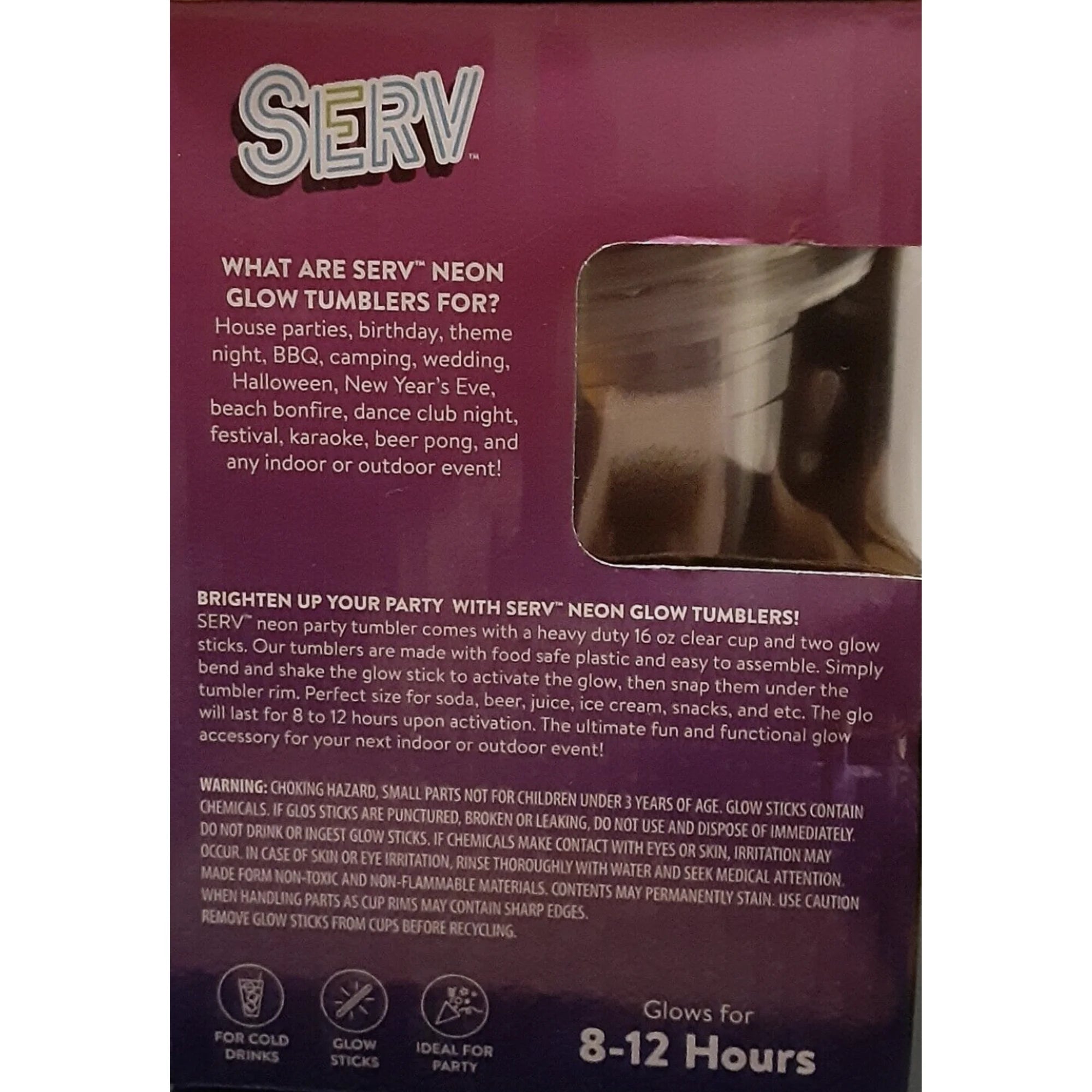 Tzumi Serv Neon Glow Tumblers 4 pk- 16 0z (2pk)