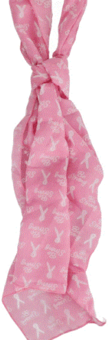 Breast Cancer Awareness Scarf Pink 60" X 11" Be Strong Words White Ribbon Logo 2pk