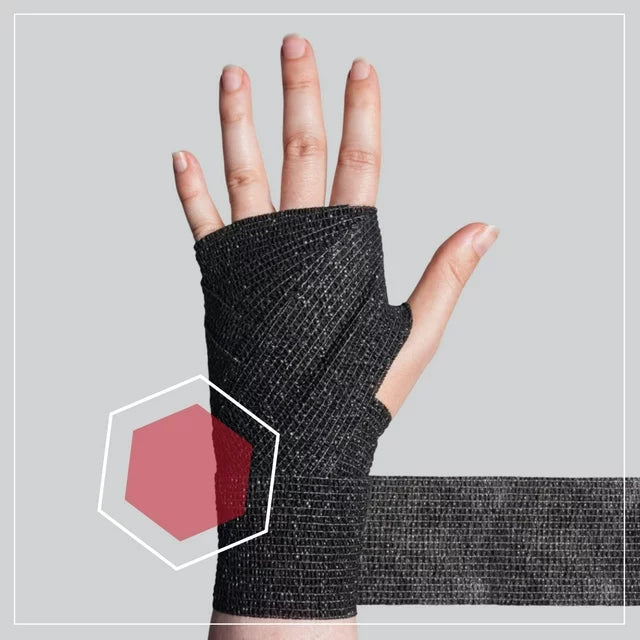 CURAD Performance Series Ironman Self-Adherent Wrap for Pain Management and Support, Black, 2" x 5 Yds, 2pk