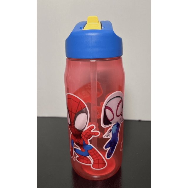 Spider-Man Sip Water Bottle w/Carry Loop Marvel Sip Bottles 16 oz Sippy Cup (2pk)