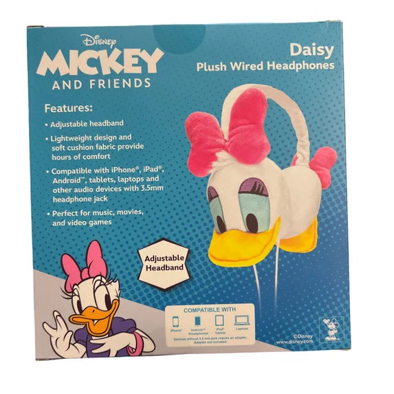 Disney Mickey and Friends Daisy Plush Wired Headphones Adjustable Headband
