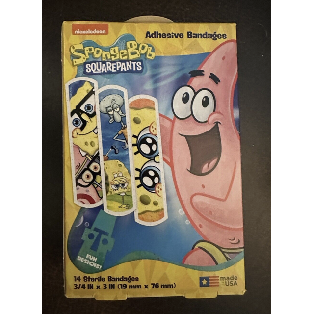 SpongeBob SquarePants bandaids new 14 adhesive bandages (2pk)