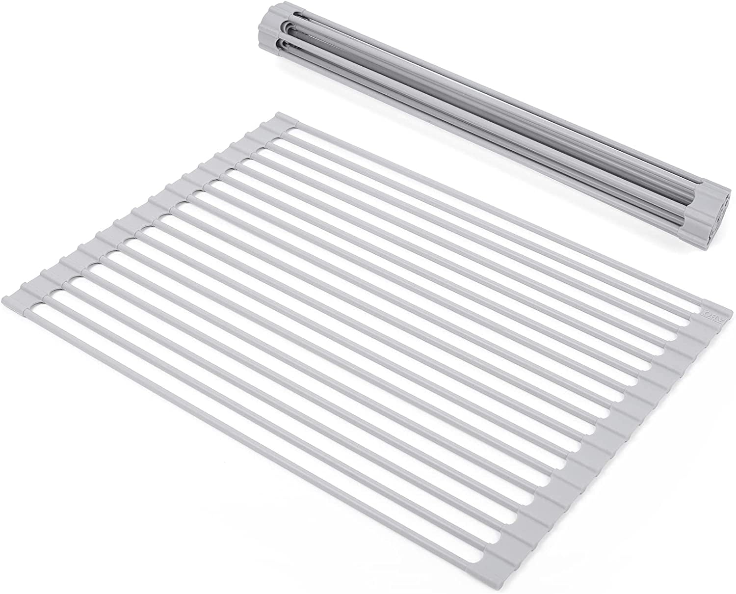 Roll Up Dish Drying Rack, Tough Steel Iron Rod )Dish Drainer for Kitchen (17''x 13'') 2pk