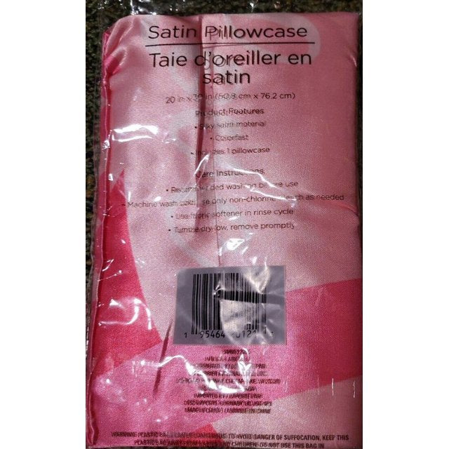 Satin Pillowcase, Faith Hope Love, Pink Pillow, Breast Cancer Ribbon, 20 x 30 2pk