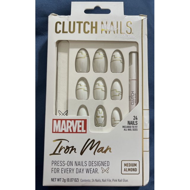 Clutch Nails Marvel Iron Man Press-On Nails - Medium Almond