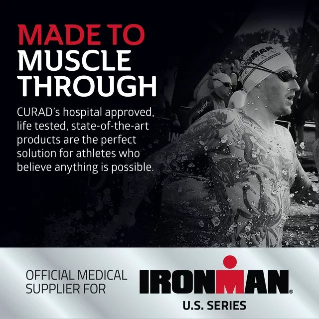 CURAD Performance Series Ironman Self-Adherent Wrap for Pain Management and Support, Black, 2" x 5 Yds, 2pk