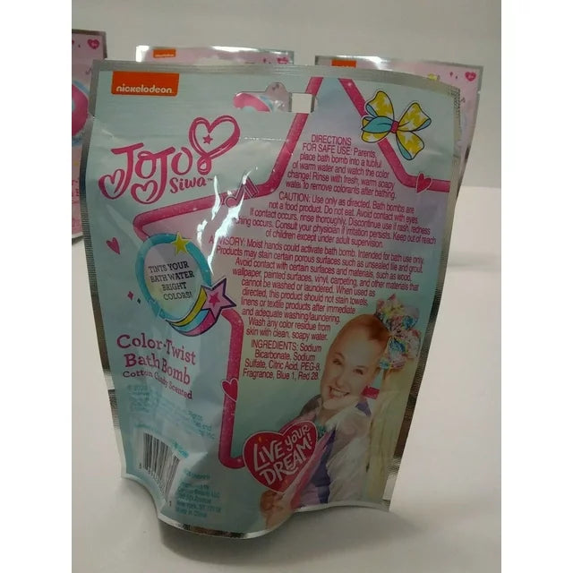 JoJo Siwa Color-Twist Bath Bomb Cotton Candy Scented 2pk