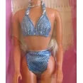 Mattel Sparkle Beach Barbie Doll, 11.5 in., Glittery Silver & Blue Bathing Suit