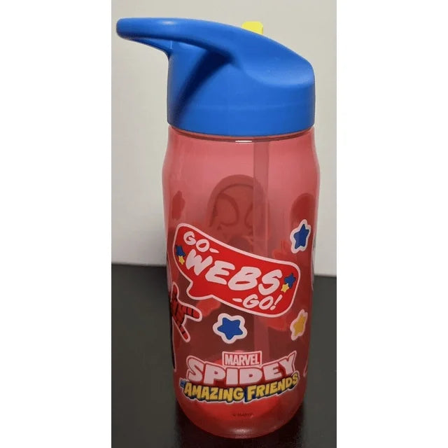 Spider-Man Sip Water Bottle w/Carry Loop Marvel Sip Bottles 16 oz Sippy Cup (2pk)