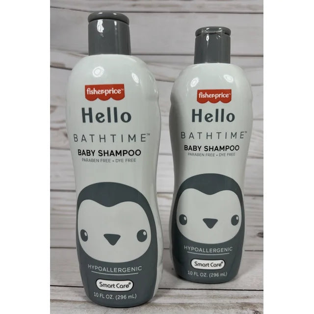 Fisher-Price Hello Bathtime Hypoallergenic Baby Shampoo ~ Paraben Free & Dye Free, 10 FL OZ. (2pk)
