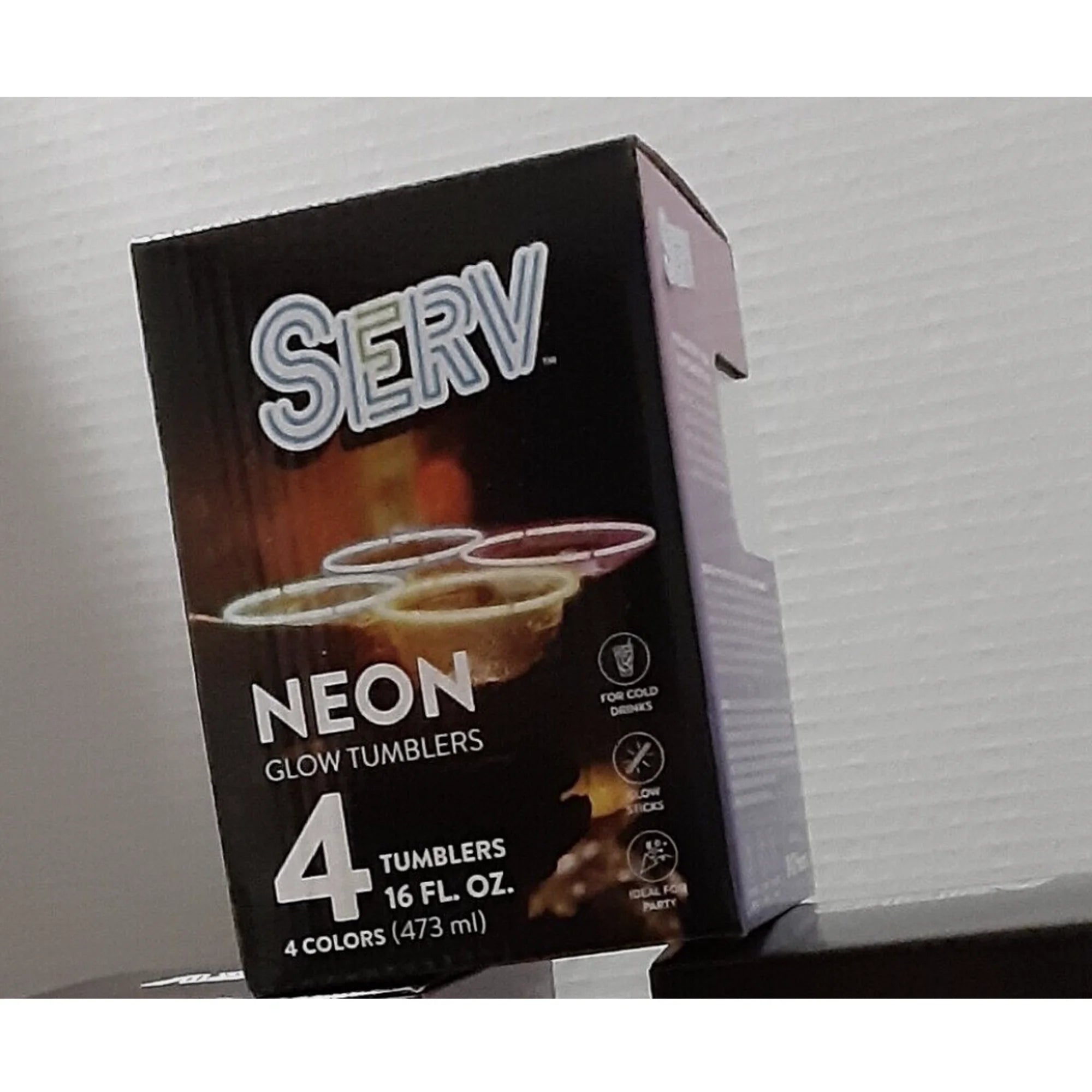 Tzumi Serv Neon Glow Tumblers 4 pk- 16 0z (2pk)