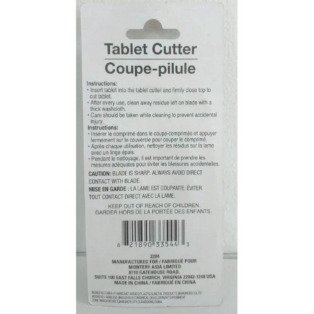 Premier Plus Pill Cutter/Tablet Splitter with Stainless Steel Blade for Cutting Small Pills and Vitamins (2pk)