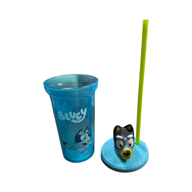 Bluey Sip Cup with Straw and Bluey's Head
