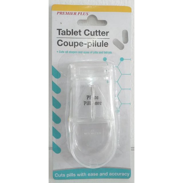 Premier Plus Pill Cutter/Tablet Splitter with Stainless Steel Blade for Cutting Small Pills and Vitamins (2pk)