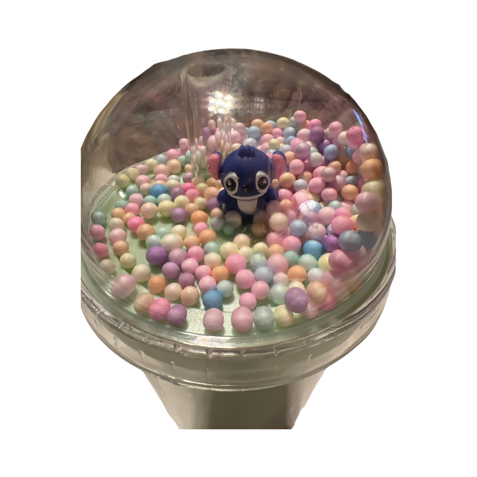 Stitch Pattern Tumbler Dome Lid Straw Double Walled Color Blue/Green