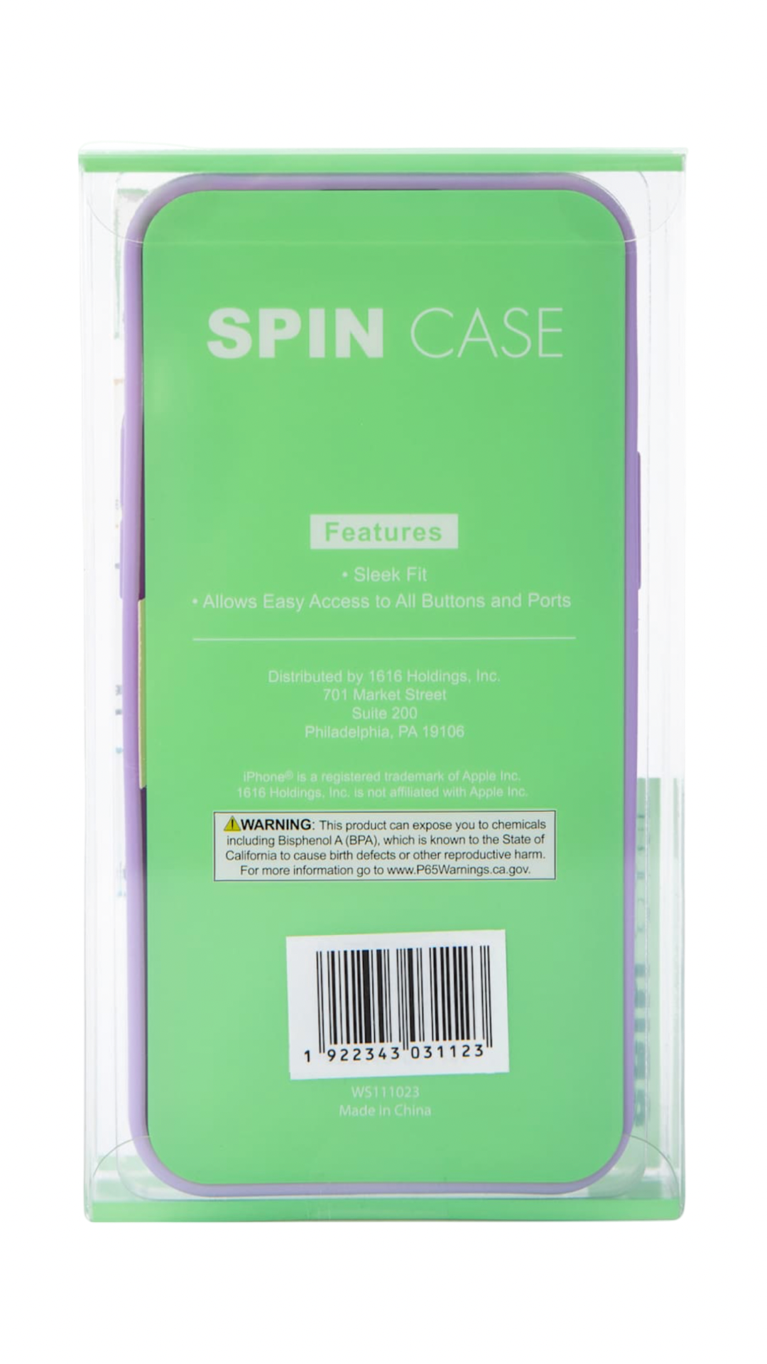 iPhone Spin Case Fits-iPhone 13, 14 & 15 Color-Pink/ Puple Kitty