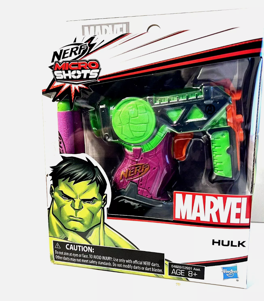 Marvel Nerf Micro Shots Hulk Nerf Gun & 2 Elite Darts