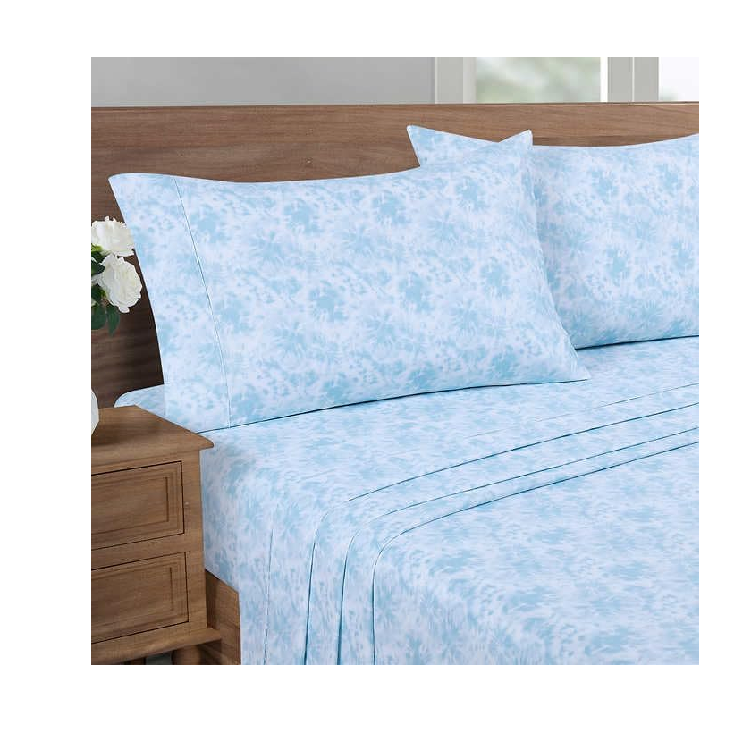 4-Piece Printed Sheet Set - Full/Twin| 17"" Extra Deep | Cool, Crisp, Breathable Bed Sheets - Brushed for Softness