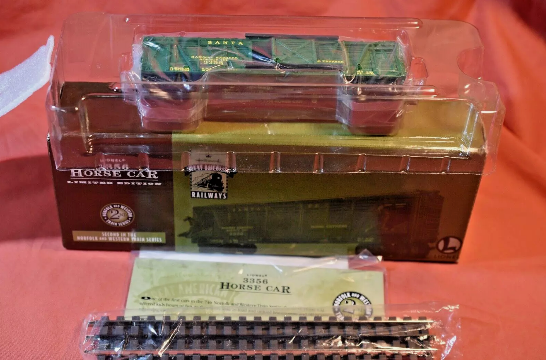 Vintage Lionel Hallmark QHT7805 HO 3356 Santa Fe Horse Car LIEDI Great American Railways