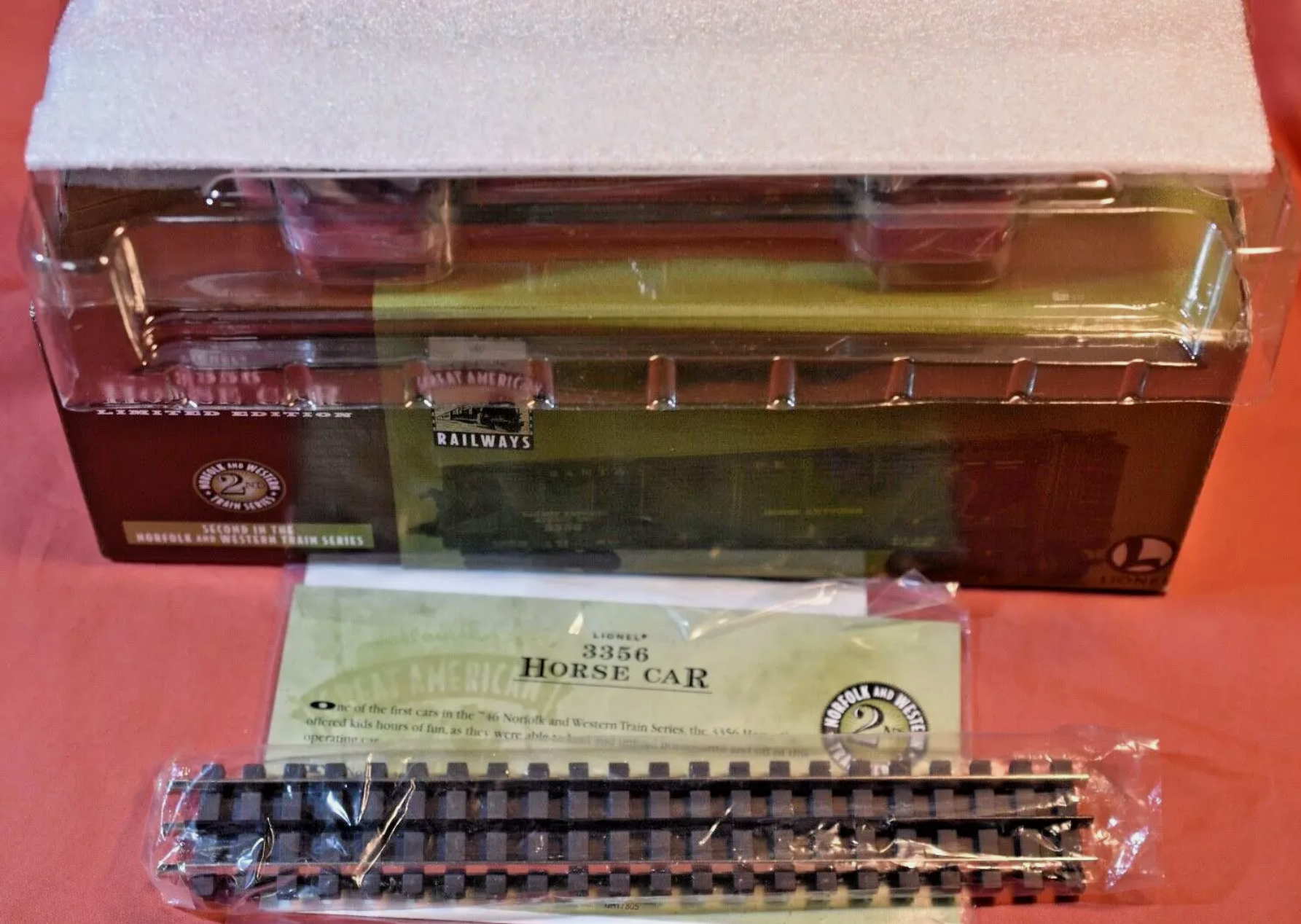 Vintage Lionel Hallmark QHT7805 HO 3356 Santa Fe Horse Car LIEDI Great American Railways