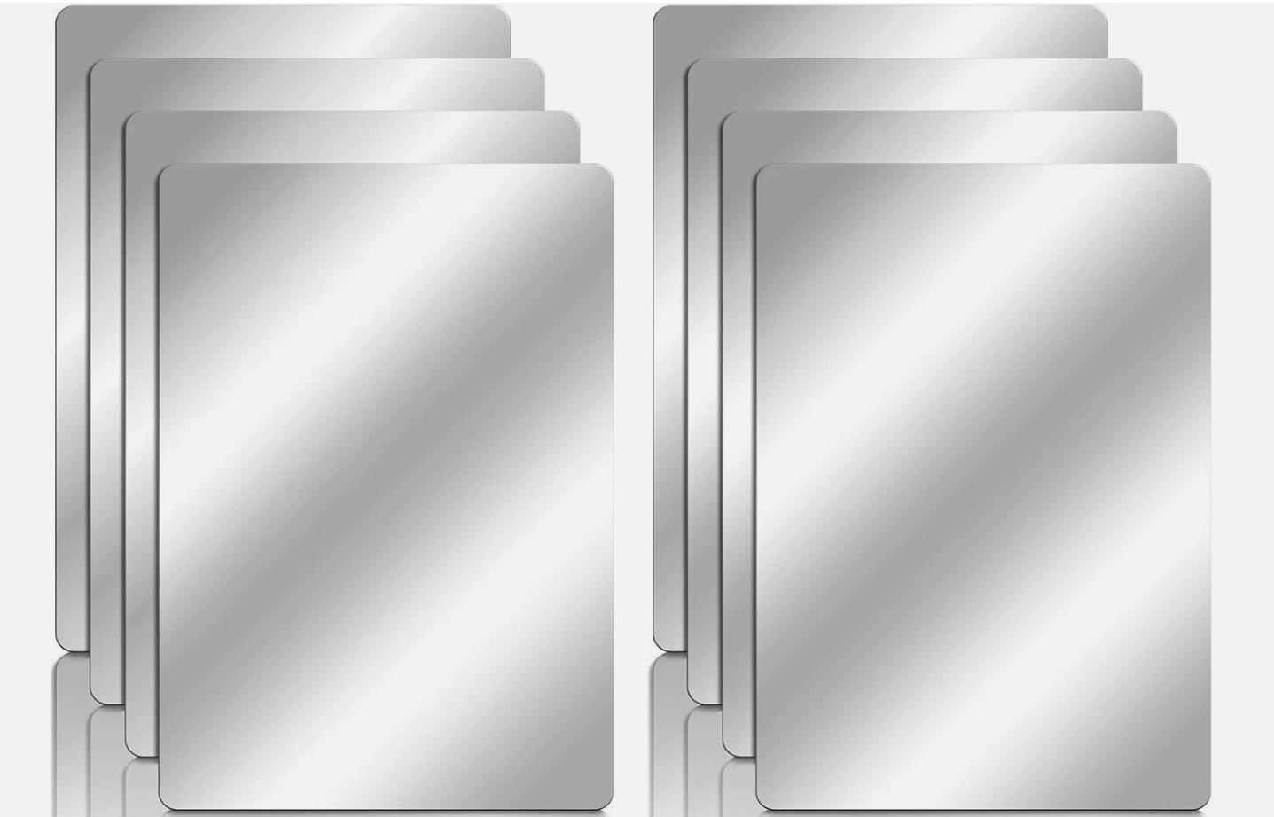 Acrylic Mirror 4" X 6" Tabletop Decor, Special Wedding Centerpieces or Bottom Mirror for Decor (Pack of 8)