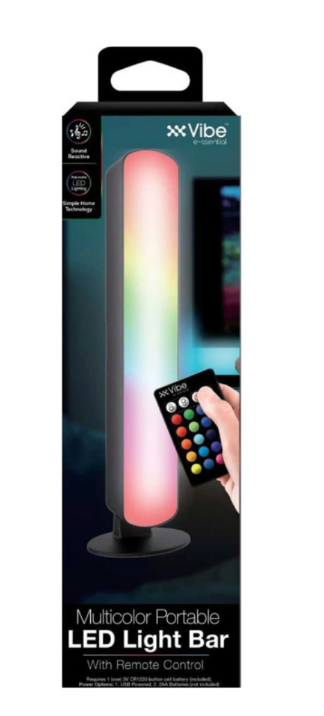 Multicolor LED Light Bar, Portable, Stylish and Customizable RGB Glow with 15 LEDs, 4 Light Modes, Sound Reactive Feature, Remote Control and USB Power, Perfect for Any Room and Mood, Multi