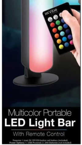 Multicolor LED Light Bar, Portable, Stylish and Customizable RGB Glow with 15 LEDs, 4 Light Modes, Sound Reactive Feature, Remote Control and USB Power, Perfect for Any Room and Mood, Multi
