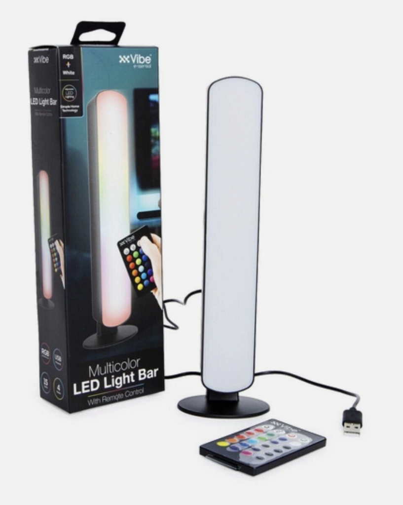 Multicolor LED Light Bar, Portable, Stylish and Customizable RGB Glow with 15 LEDs, 4 Light Modes, Sound Reactive Feature, Remote Control and USB Power, Perfect for Any Room and Mood, Multi