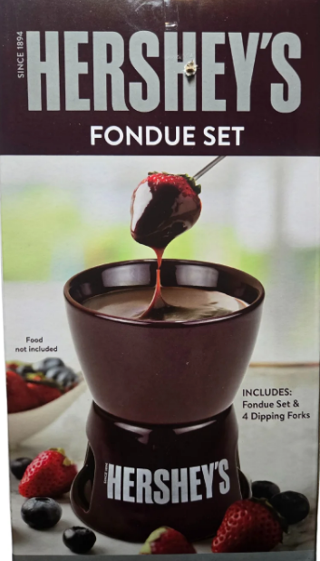 Hershey's Fondue Pot Set with Fondue Pot and 4 Dipping Forks