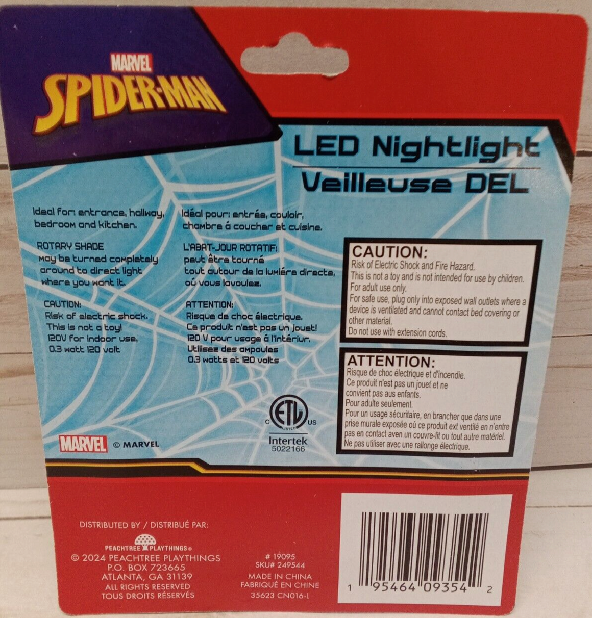 Spiderman Rotary Shade LED Night Light 2pk