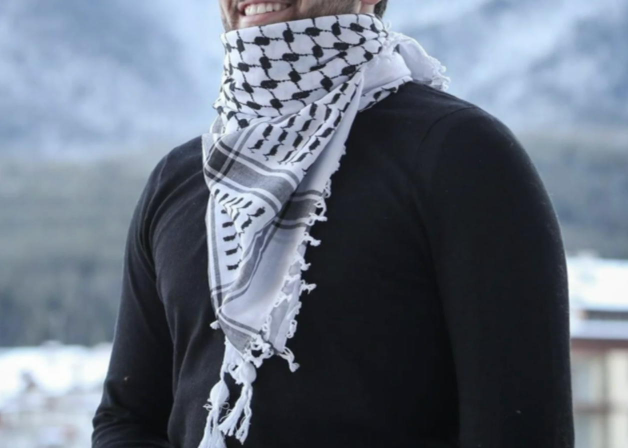 Abu Keffiyeih Cotton Woven Original Palestine keffiyeih with Tassel 54 x 45 inch 2pk