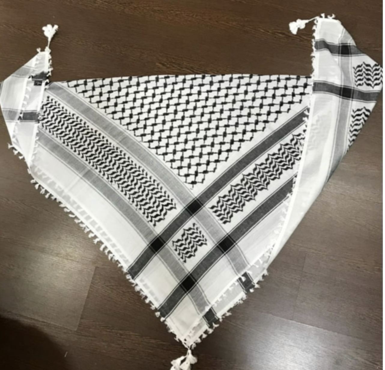 Abu Keffiyeih Cotton Woven Original Palestine keffiyeih with Tassel 54 x 45 inch 2pk